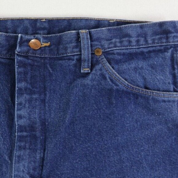 Wrangler Jeans Mens 36x34 (Fits 34x33.25) Blue Cowboy Cut Dark Wash - Picture 4 of 10
